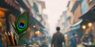 Top Mobile App Growth Hacks You Need to Know Cluttered Bangalore desk, smartphone analytics, samosa, peacock feather.