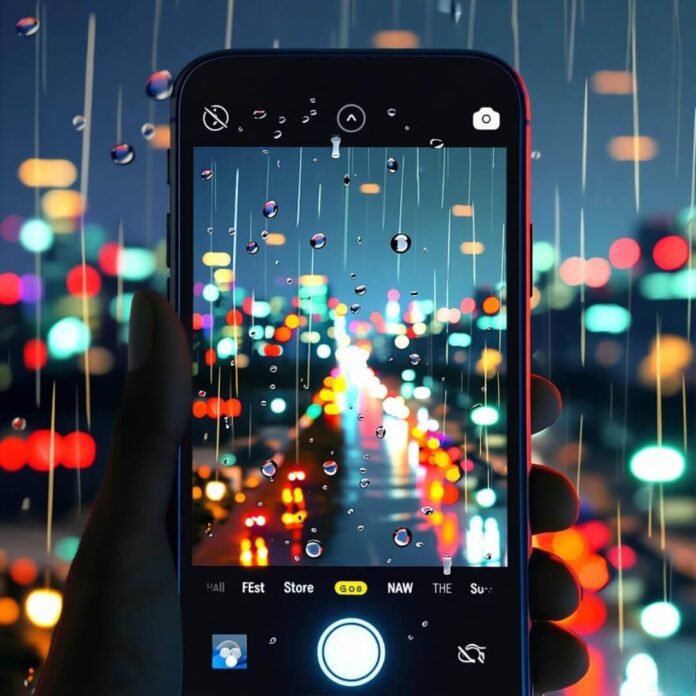 Glitchy IoT app chaos in rainy Indian city. Glitchy IoT app chaos in rainy Indian city.