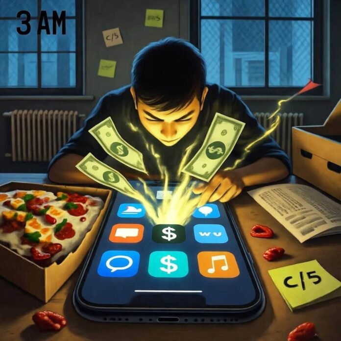 "Dreamy chaos of app monetization at 3 AM." "Dreamy chaos of app monetization at 3 AM."