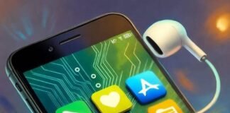 Mobile App Development Guide for Beginners in 2025 Cracked phone, bugs fixing code, spilled coffee.